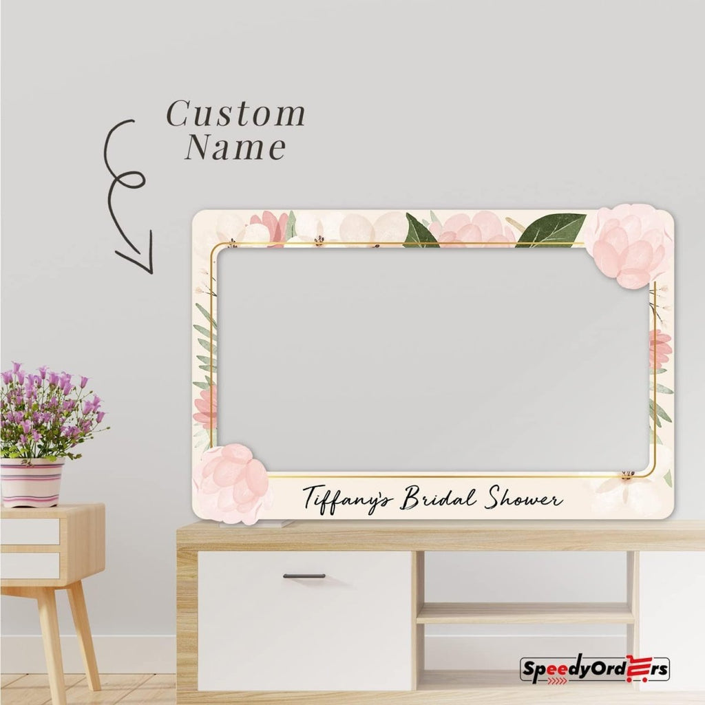 Pink Lotus Bridal Shower Photo Booth Frame - SpeedyOrders