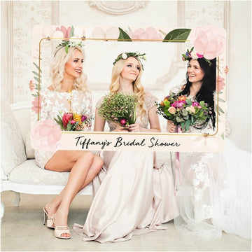 Pink Lotus Bridal Shower Photo Booth Frame - SpeedyOrders