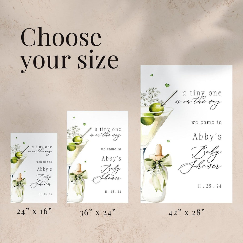 Printed A Tiny One Is On The Way Sign, Baby Bottle Acrylic Baby Shower Welcome Sign - SpeedyOrders