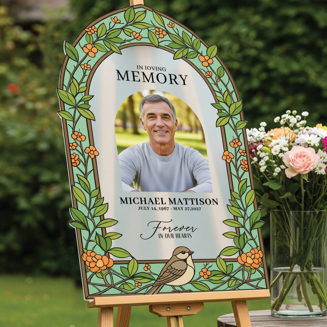 Printed Funeral Sign, In Loving Memory Sign With Photo 6038 - SpeedyOrders