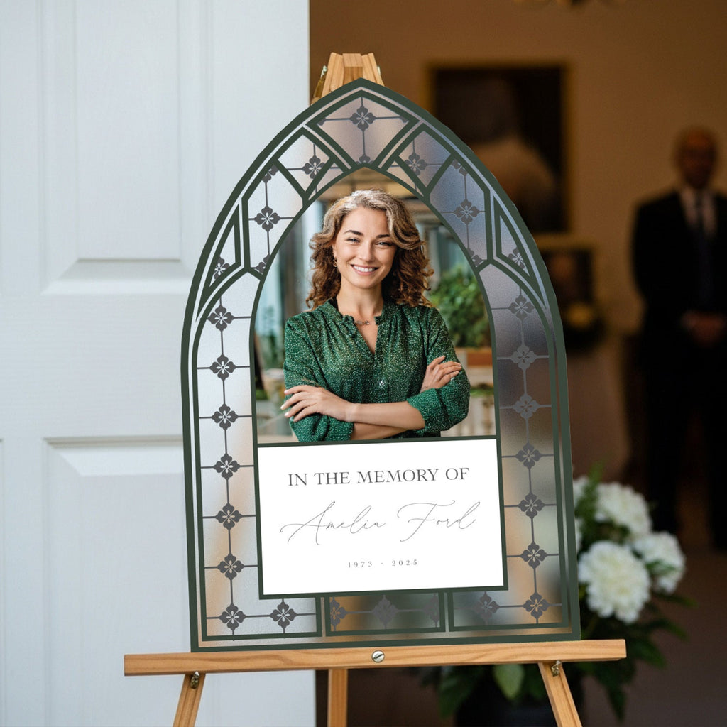 Printed Funeral Sign, Photo In Loving Memory Sign - SpeedyOrders