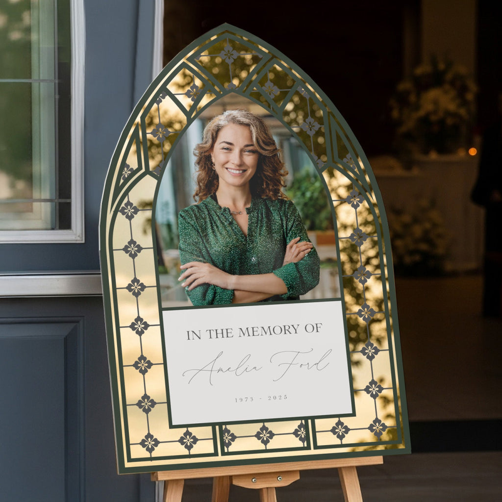 Printed Funeral Sign, Photo In Loving Memory Sign - SpeedyOrders
