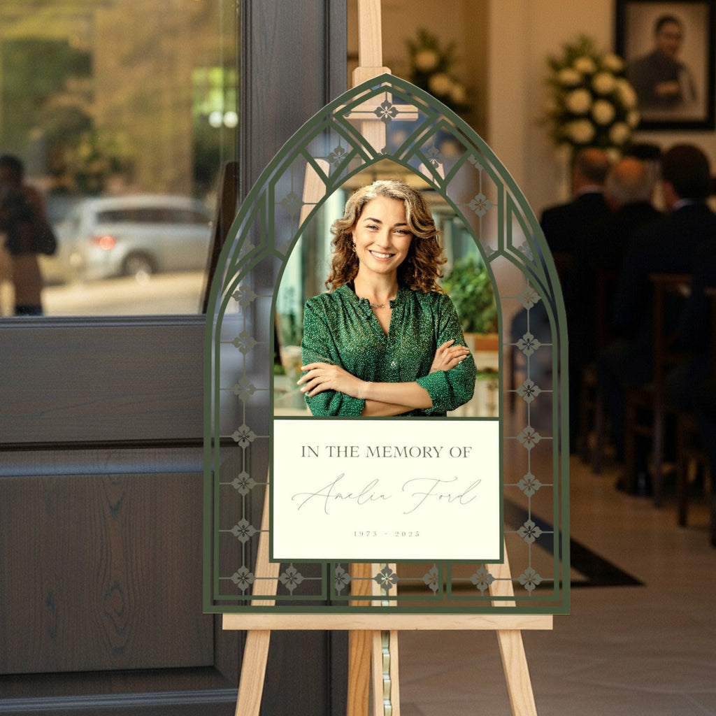 Printed Funeral Sign, Photo In Loving Memory Sign - SpeedyOrders