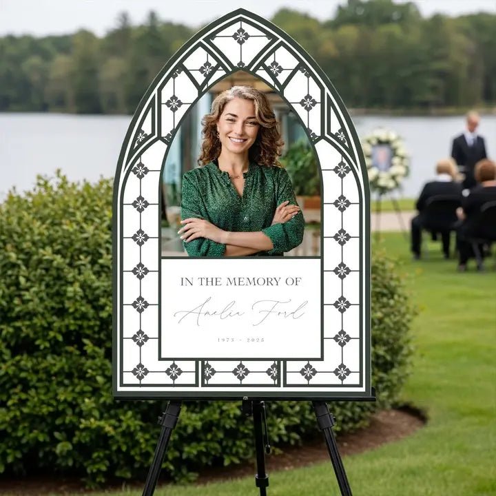 Printed Funeral Sign, Photo In Loving Memory Sign - SpeedyOrders