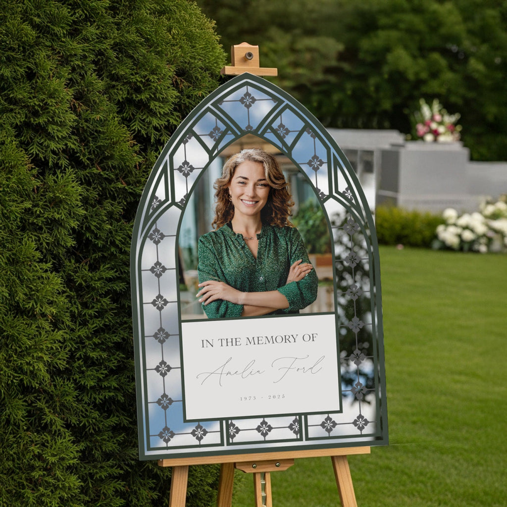 Printed Funeral Sign, Photo In Loving Memory Sign - SpeedyOrders