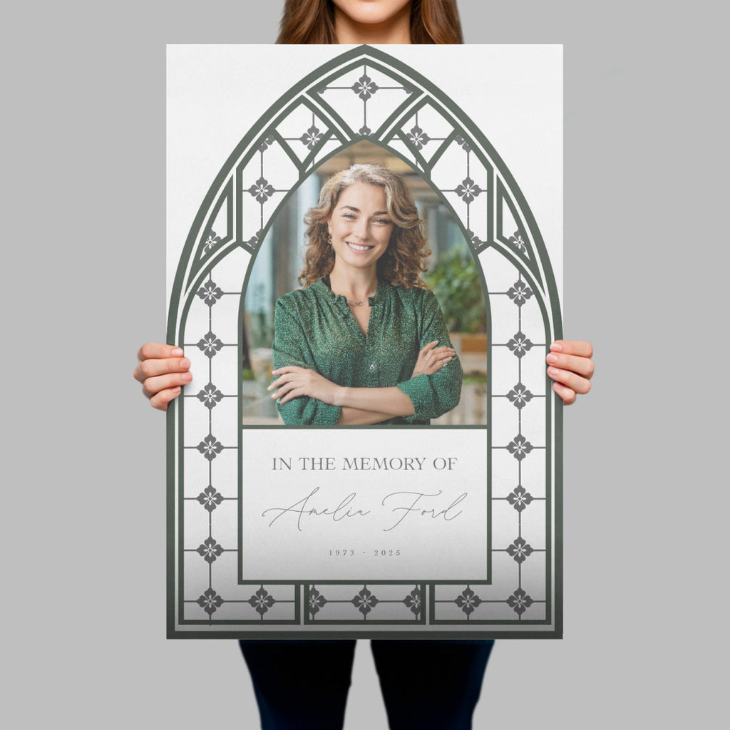 Printed Funeral Sign, Photo In Loving Memory Sign - SpeedyOrders