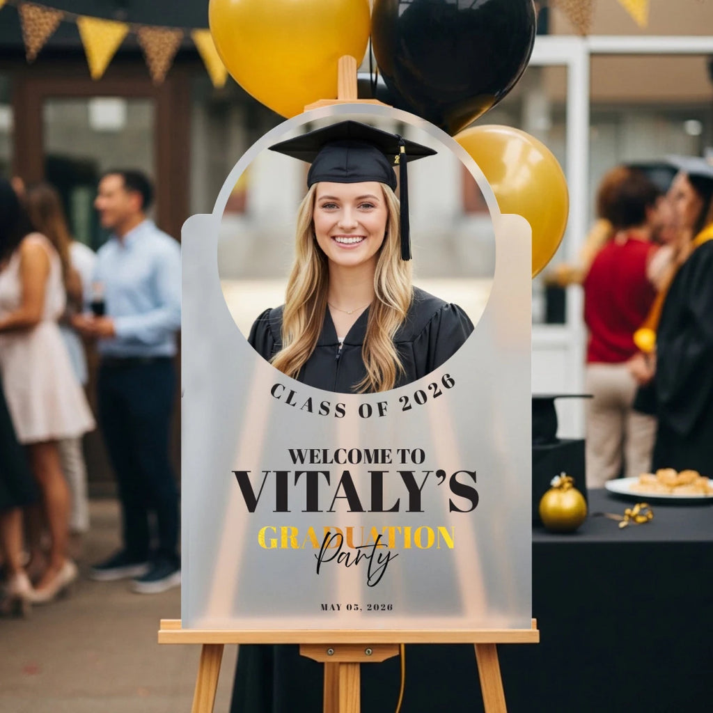 Graduation Photo Both Sign Graduation Party Sign with Photo – SpeedyOrders