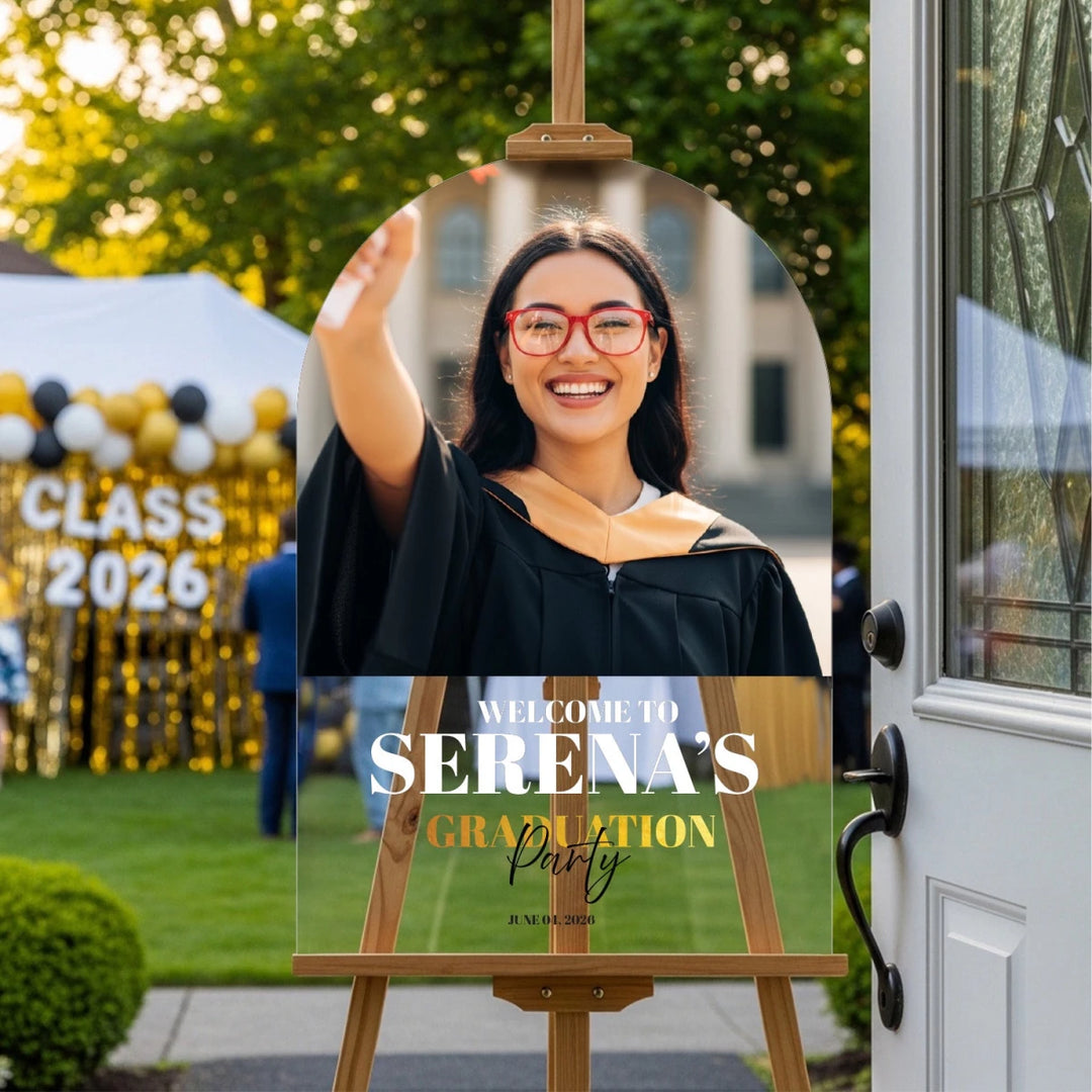 Printed Graduation Sign, Graduation Party Sign with Photo - SpeedyOrders