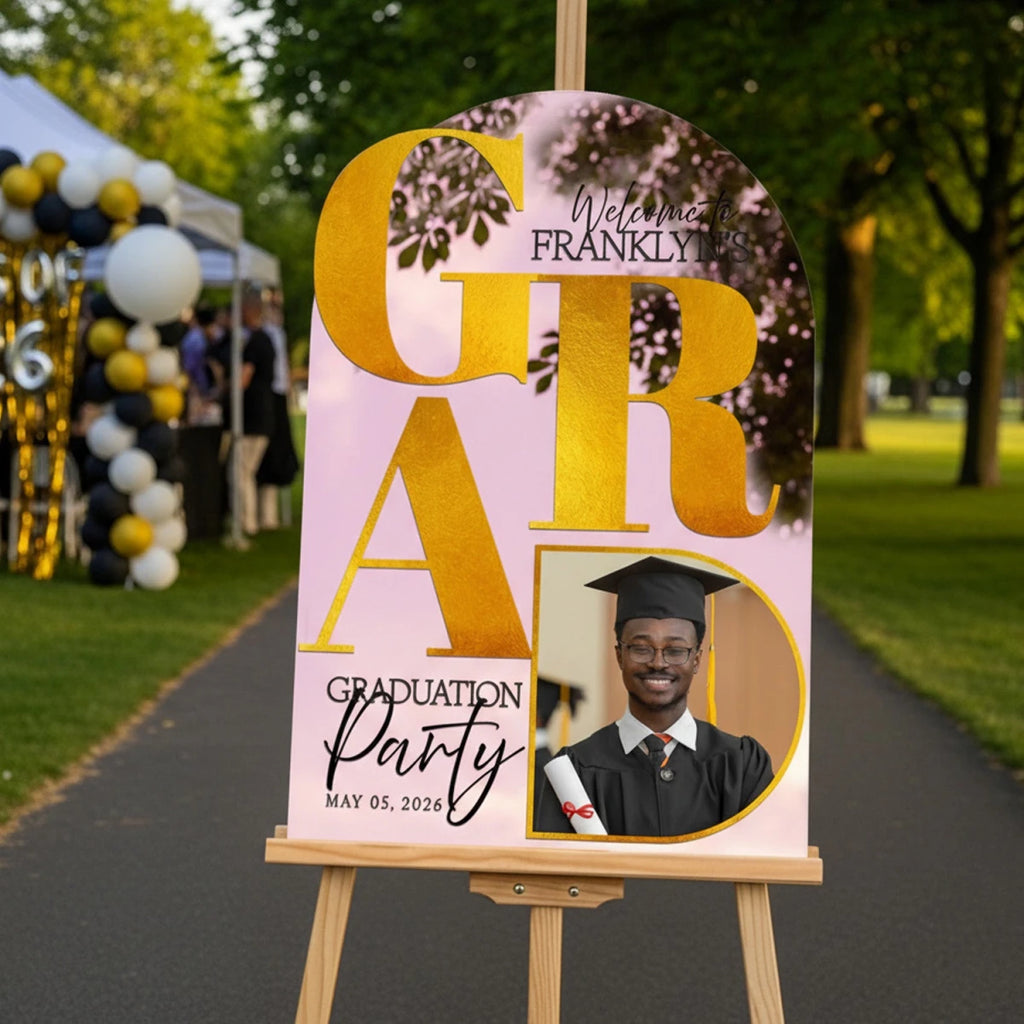 Graduation Photo Both Sign Graduation Party Sign with Photo – SpeedyOrders