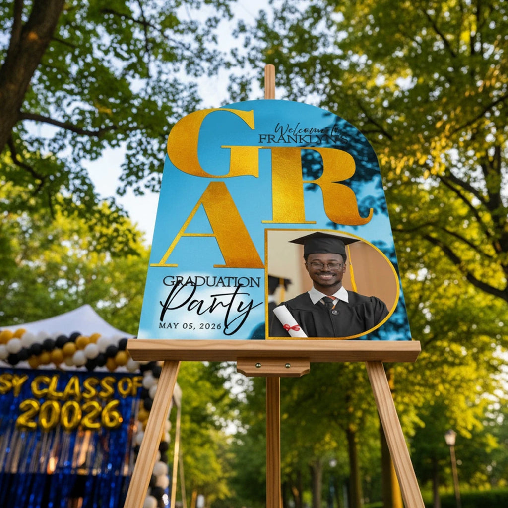 Graduation Photo Both Sign Graduation Party Sign with Photo – SpeedyOrders