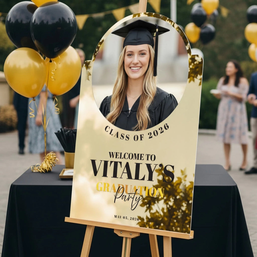 Graduation Photo Both Sign Graduation Party Sign with Photo – SpeedyOrders