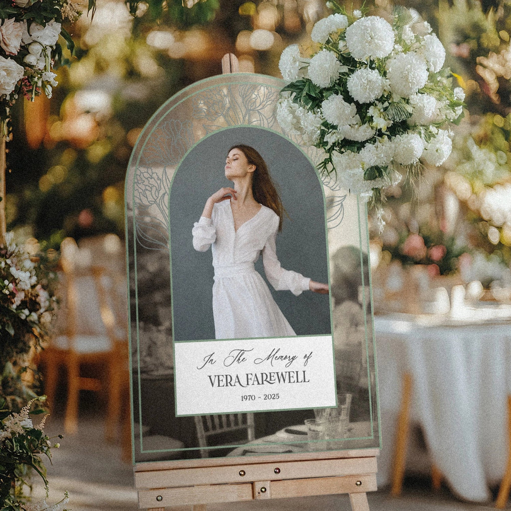 Printed In Loving Memory Sign, Customer Funeral Picture Board - SpeedyOrders