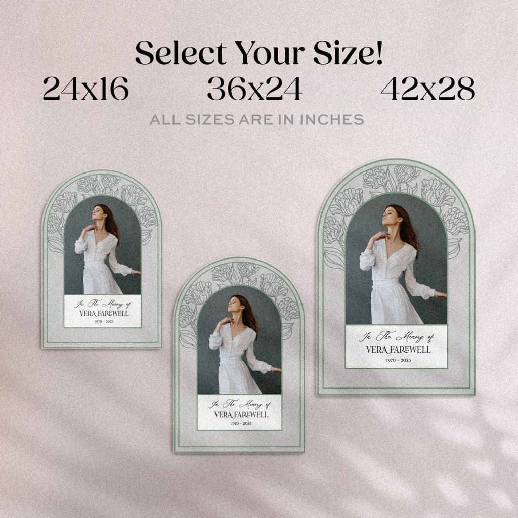 Printed In Loving Memory Sign, Customer Funeral Picture Board - SpeedyOrders