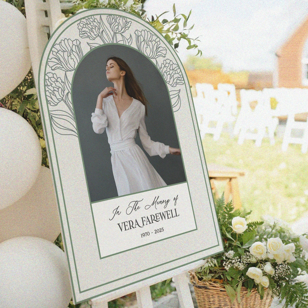 Printed In Loving Memory Sign, Customer Funeral Picture Board - SpeedyOrders