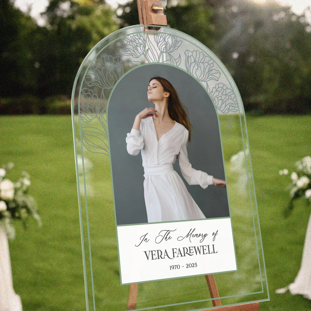 Printed In Loving Memory Sign, Customer Funeral Picture Board - SpeedyOrders