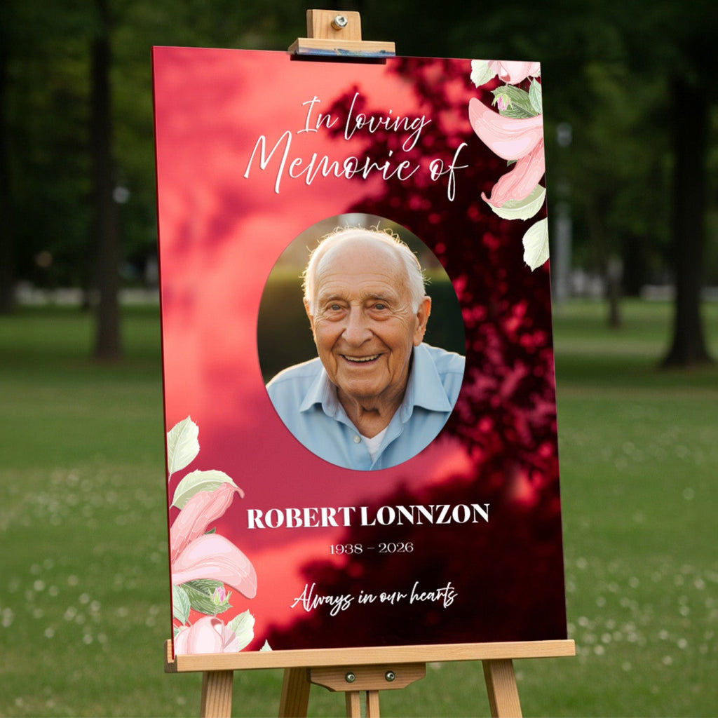 Printed In Loving Memory Sign With Photo – SpeedyOrders