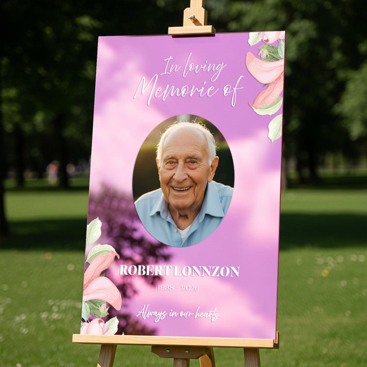 Printed In Loving Memory Sign With Photo – SpeedyOrders