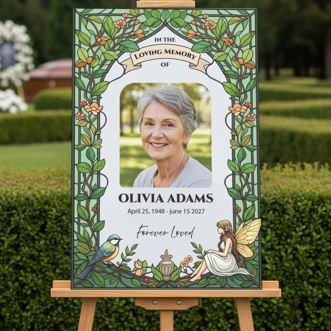 Printed In Loving Memory Sign With Photo 6037 - SpeedyOrders