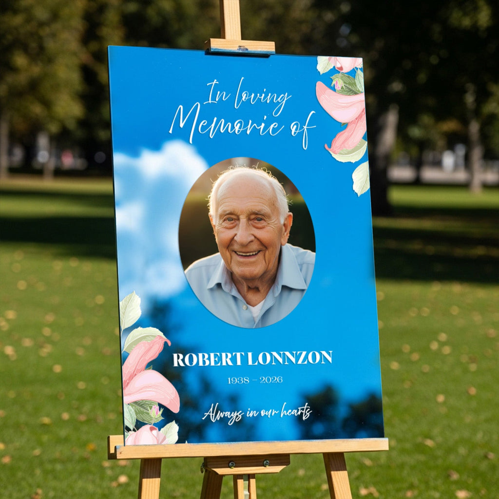Printed In Loving Memory Sign With Photo – SpeedyOrders