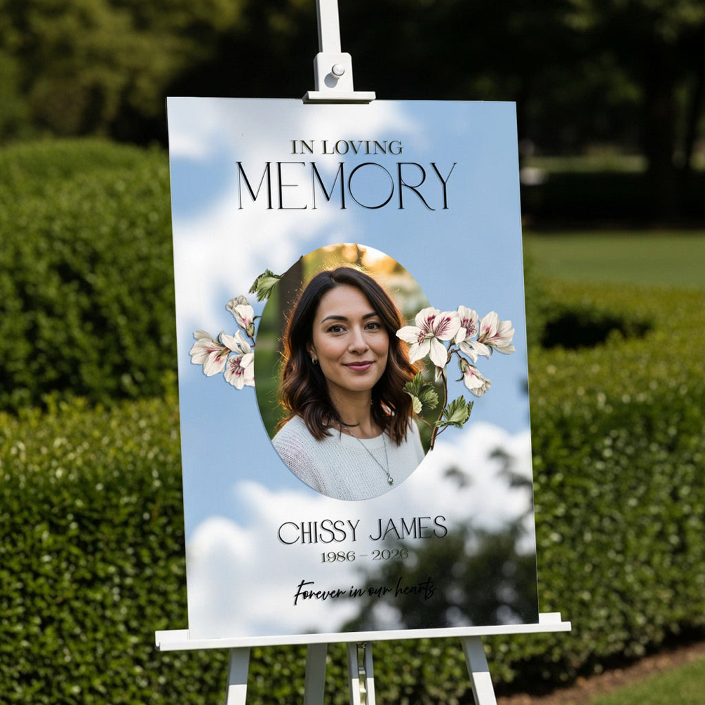 Printed In Loving Memory Sign With Picture – SpeedyOrders