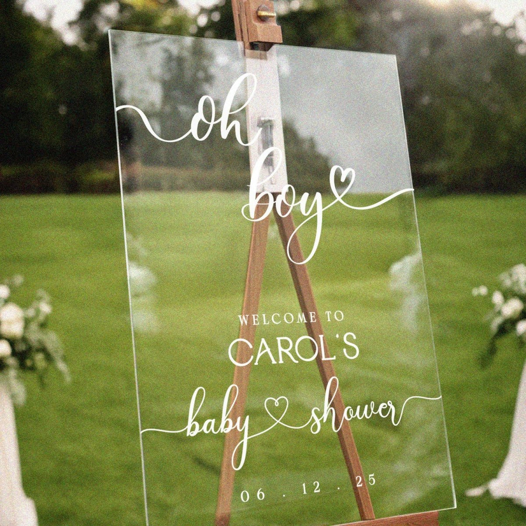 Printed Oh Boy Baby Shower Welcome Sign, Boys Baby Shower Sign - SpeedyOrders