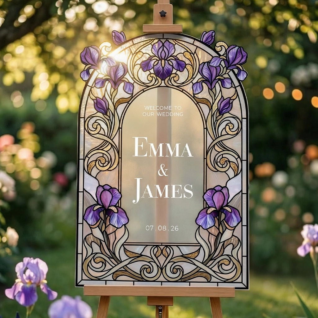 Purple Wedding Welcome Sign - SpeedyOrders