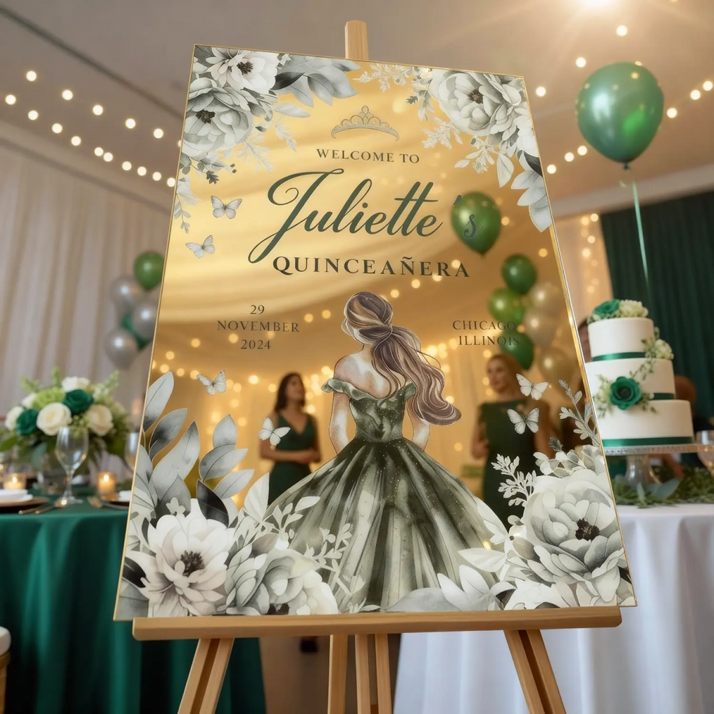 Quinceanera Sign, Quinceanera Party Welcome Sign With Custom Name - SpeedyOrders