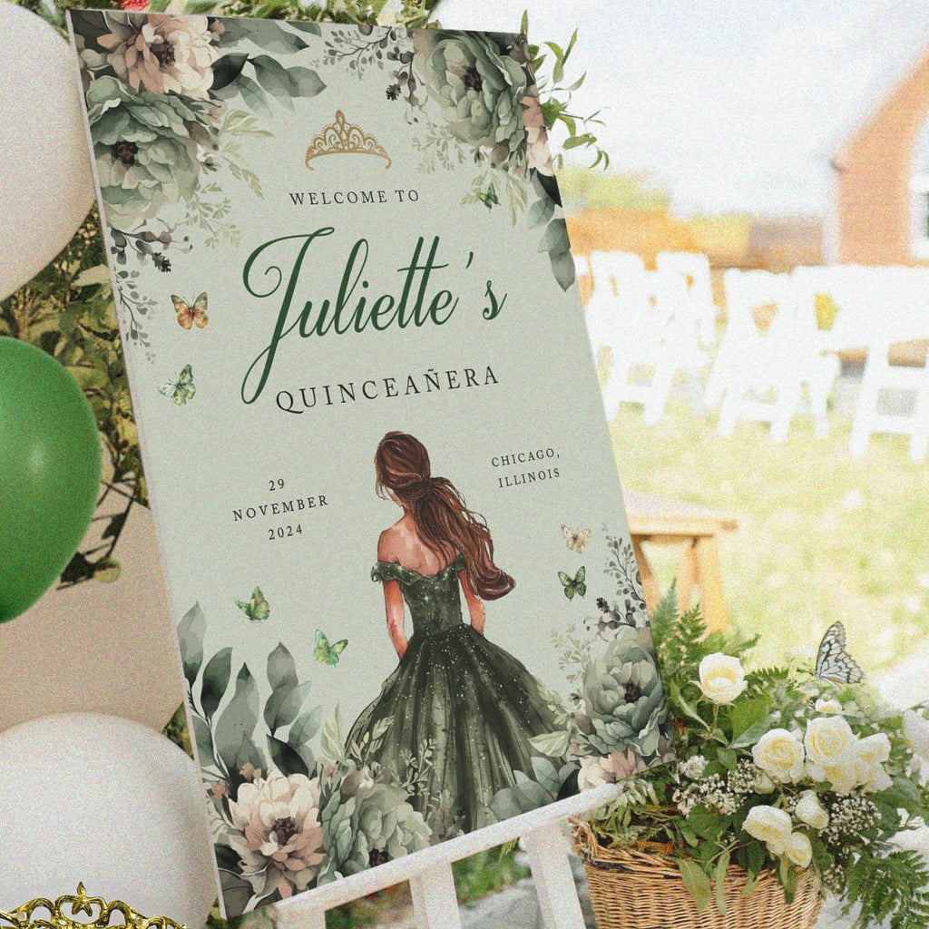 Quinceanera Sign, Quinceanera Party Welcome Sign With Custom Name - SpeedyOrders