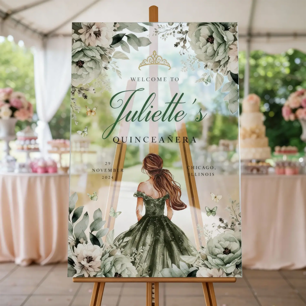Quinceanera Sign, Quinceanera Party Welcome Sign With Custom Name - SpeedyOrders