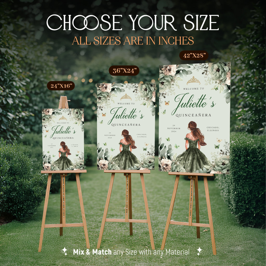 Quinceanera Sign, Quinceanera Party Welcome Sign With Custom Name - SpeedyOrders