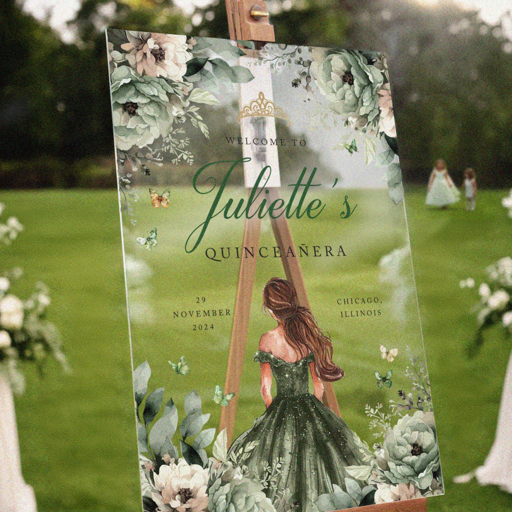 Quinceanera Sign, Quinceanera Party Welcome Sign With Custom Name - SpeedyOrders