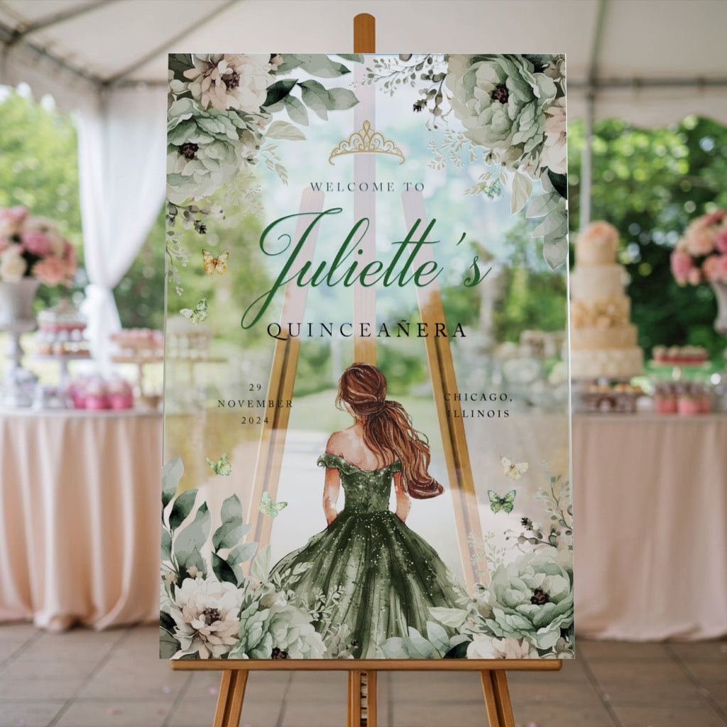 Quinceanera Sign, Quinceanera Party Welcome Sign With Custom Name - SpeedyOrders