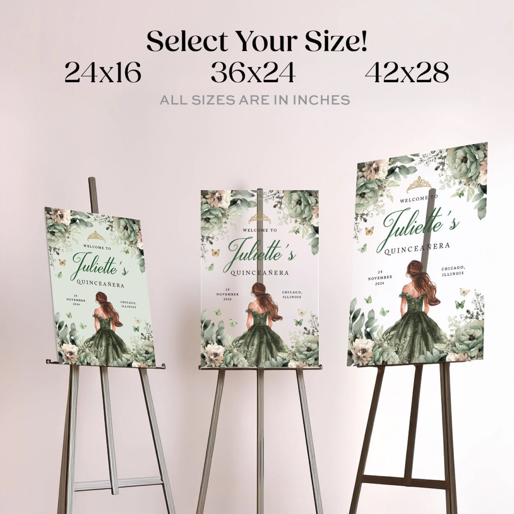 Quinceanera Sign, Quinceanera Party Welcome Sign With Custom Name - SpeedyOrders