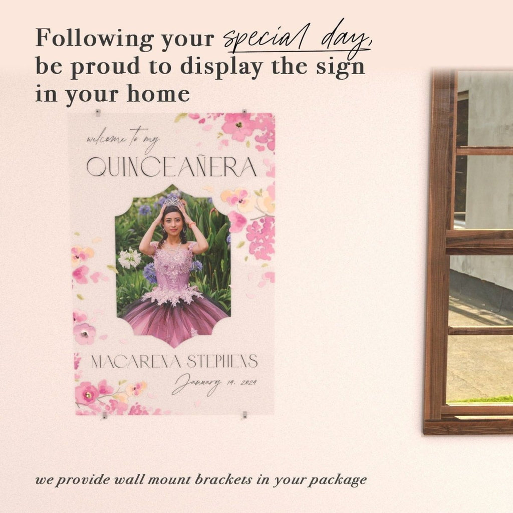 Quinceanera Sign with Photo, Quinceanera Welcome Sign - SpeedyOrders