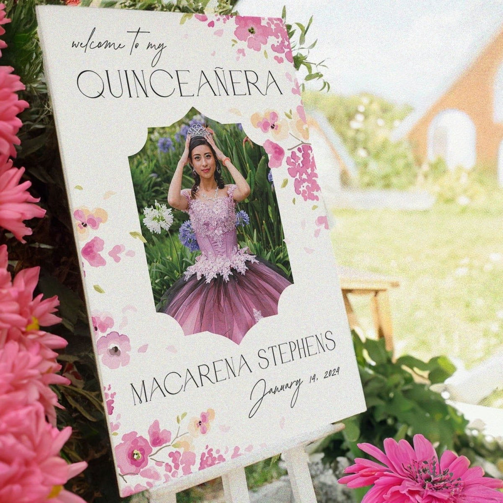 Quinceanera Sign with Photo, Quinceanera Welcome Sign - SpeedyOrders