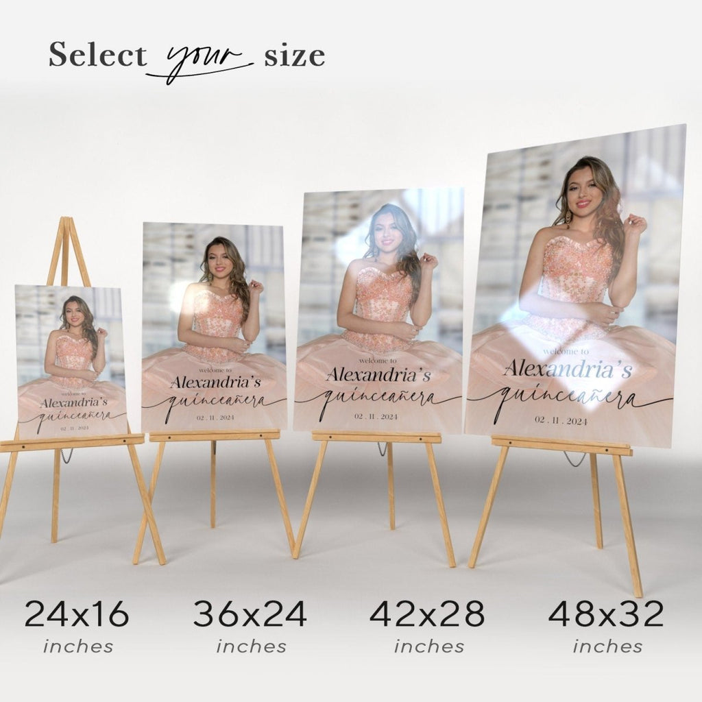 Quinceanera Welcome Sign with Photo, Birthday Welcome Sign - SpeedyOrders