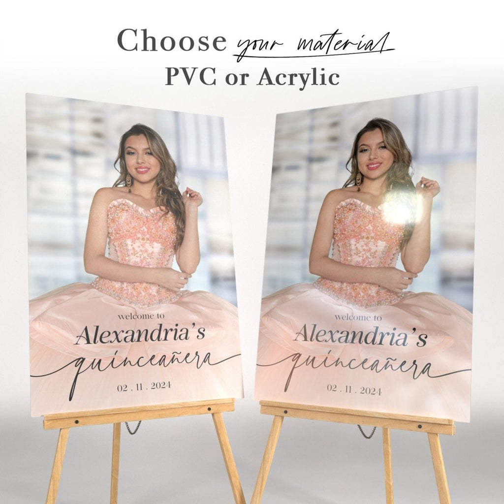 Quinceanera Welcome Sign with Photo, Birthday Welcome Sign - SpeedyOrders