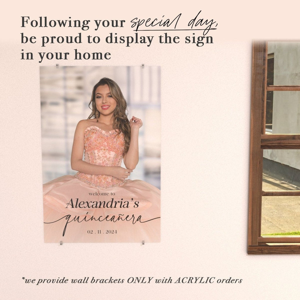 Quinceanera Welcome Sign with Photo, Birthday Welcome Sign - SpeedyOrders