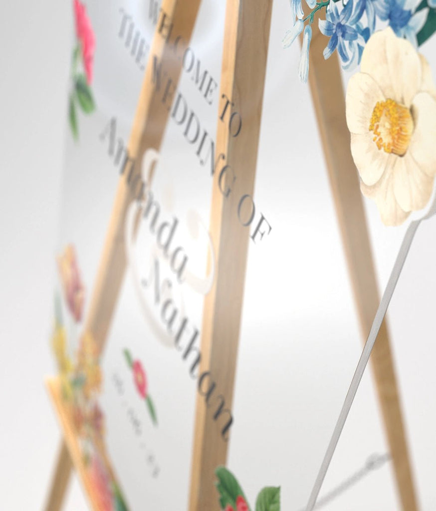 Radiant Floral Themed Wedding Ceremony Welcome Sign - SpeedyOrders