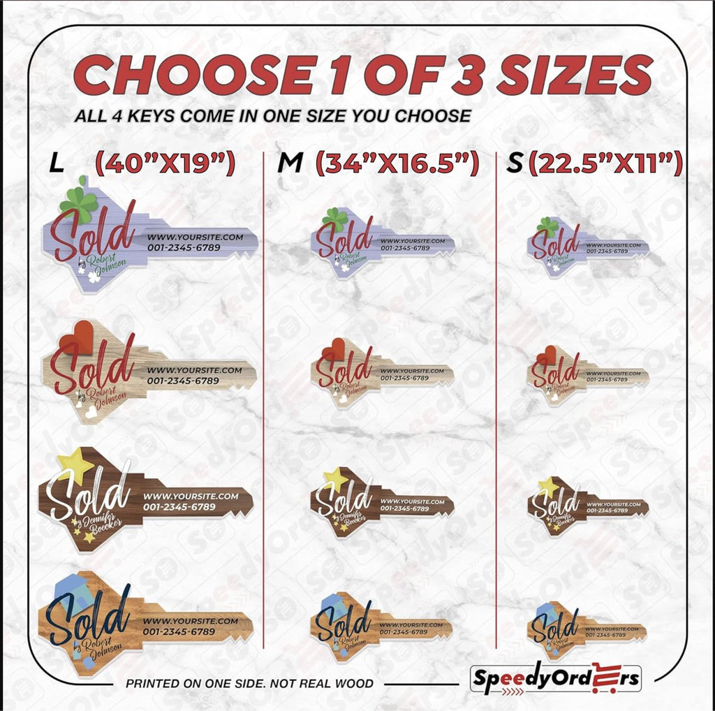 Real Estate Key Sign Customizable for Marketing: Heart Key - SpeedyOrders