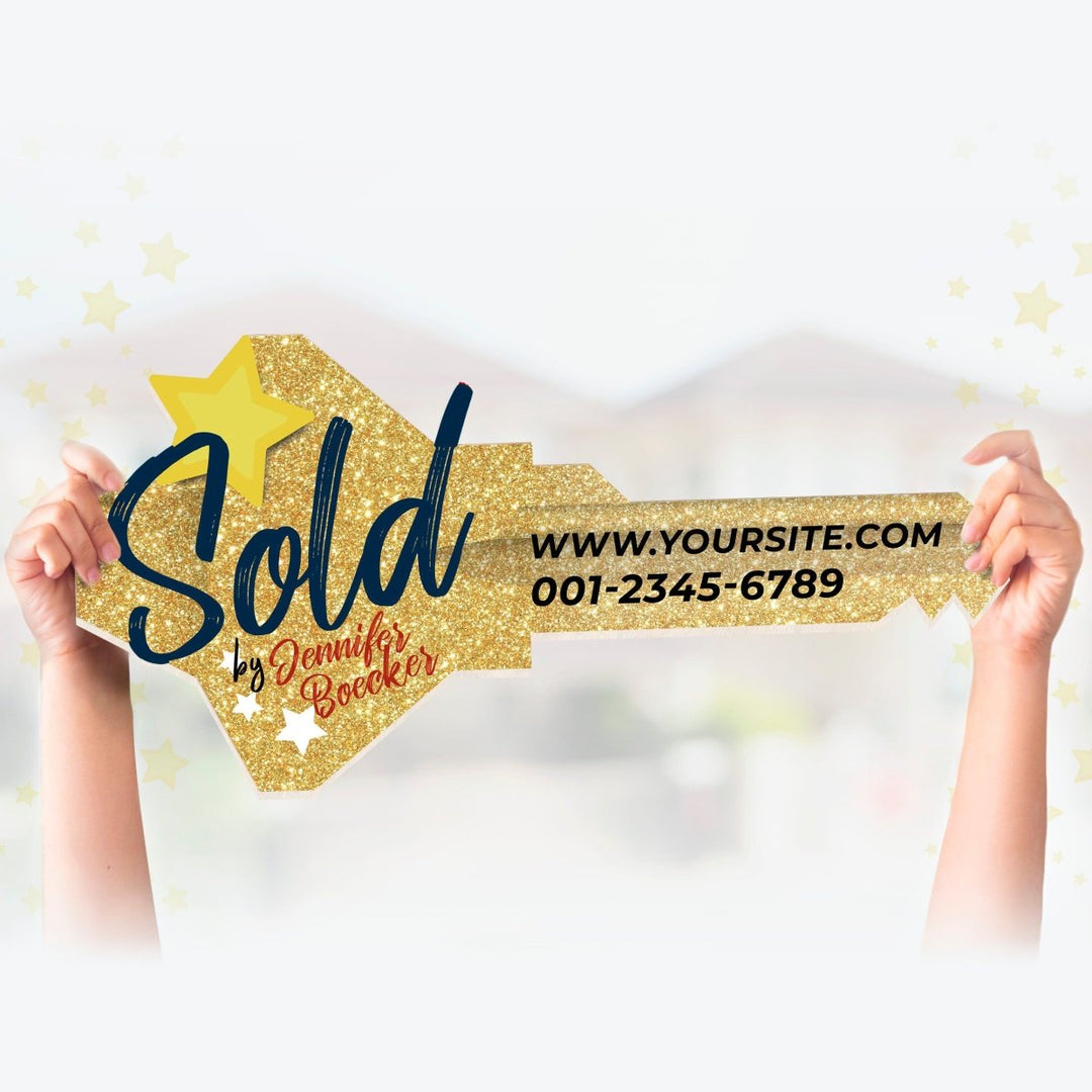 Real Estate Key Sign Customizable for Marketing: Star Key - SpeedyOrders