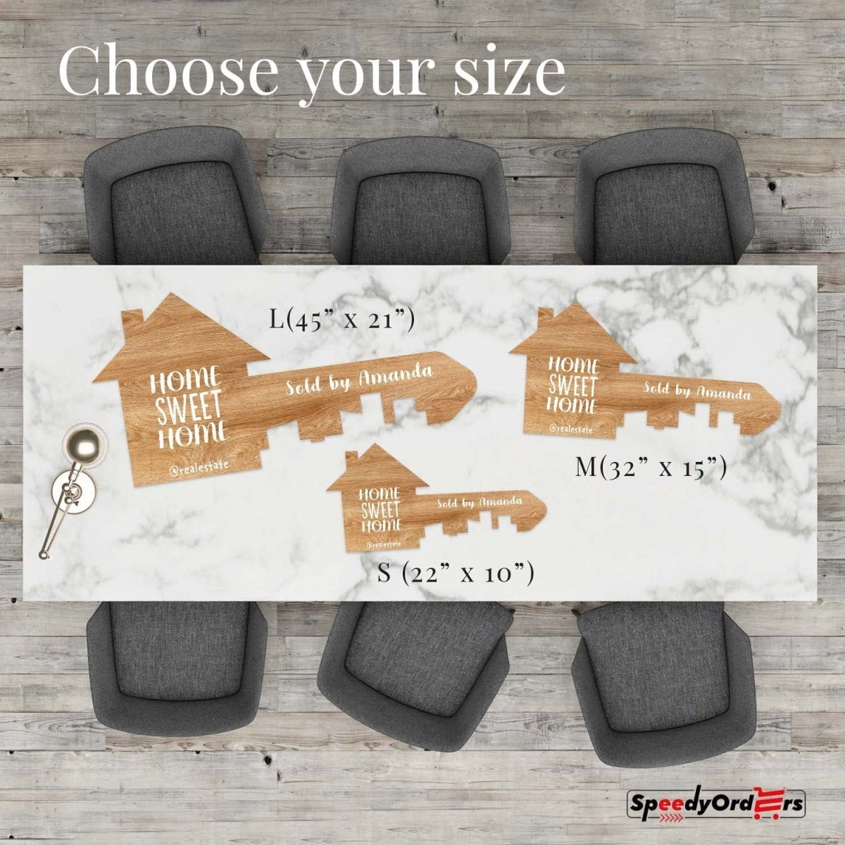 Realtor Giant Key Photo Prop | Custom House Key Sign | SpeedyOrders