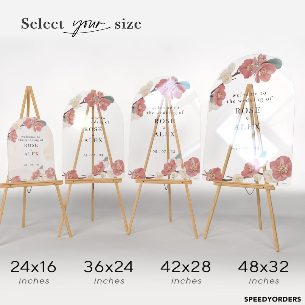 Red Hibiscus Wedding Ceremony Welcome Sign - SpeedyOrders