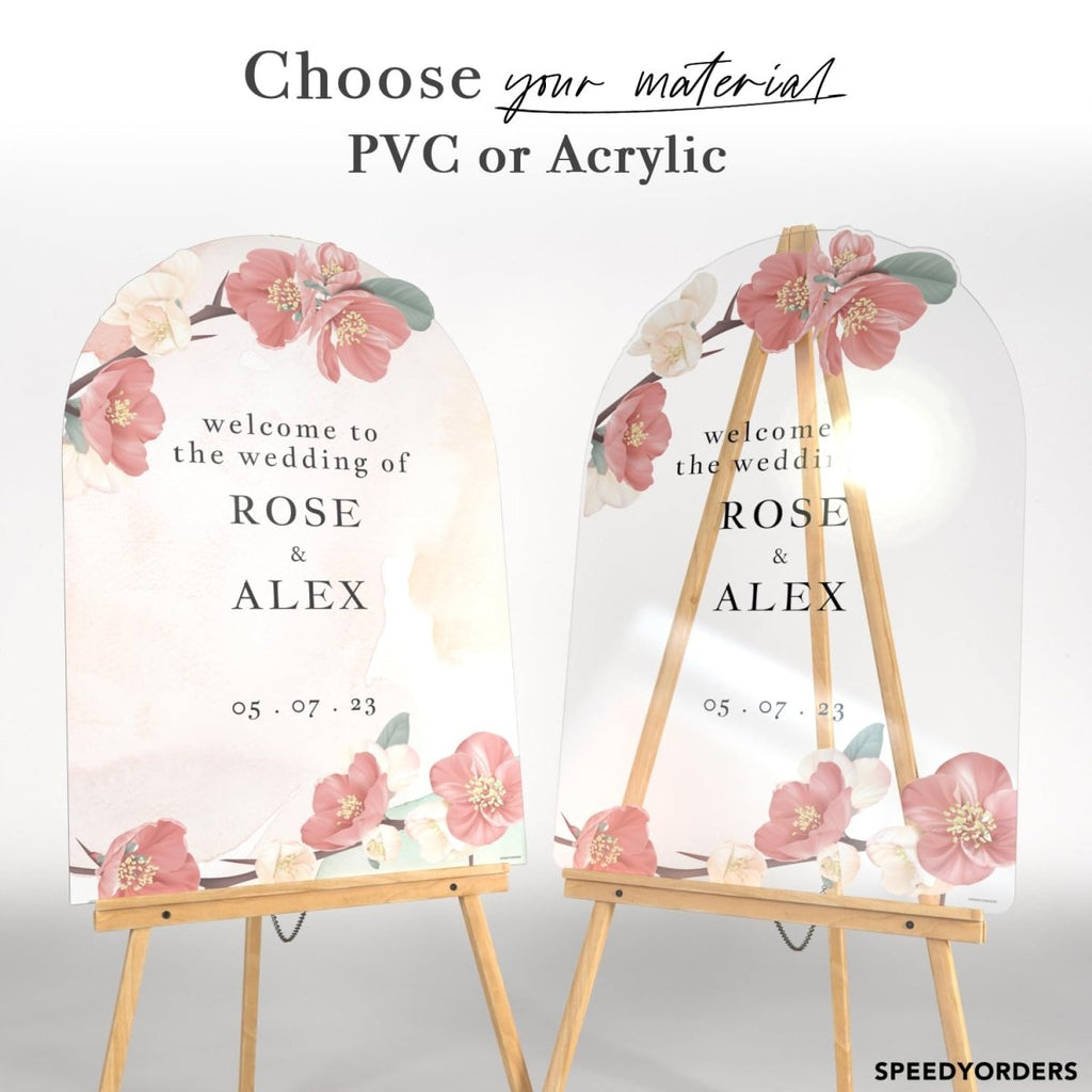 Red Hibiscus Wedding Ceremony Welcome Sign - SpeedyOrders