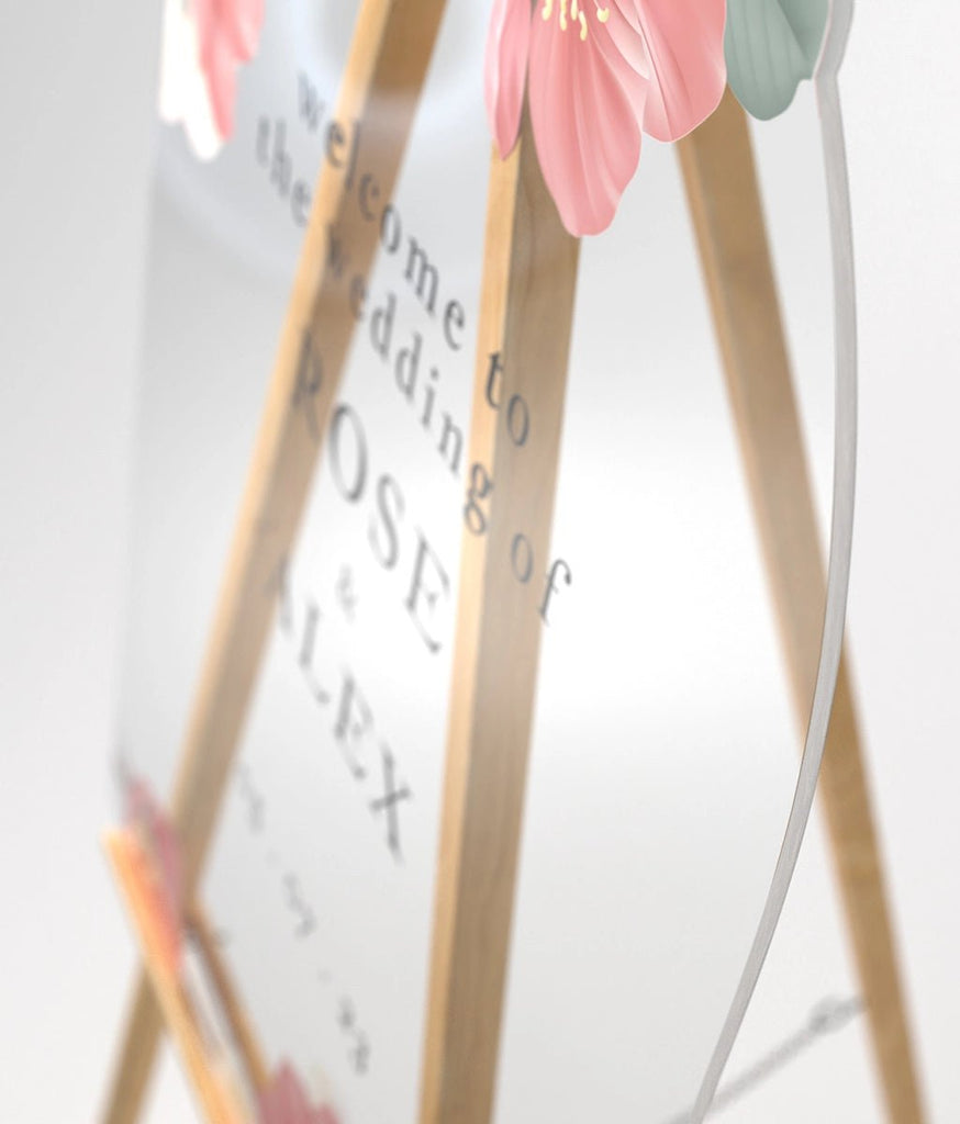 Red Hibiscus Wedding Ceremony Welcome Sign - SpeedyOrders