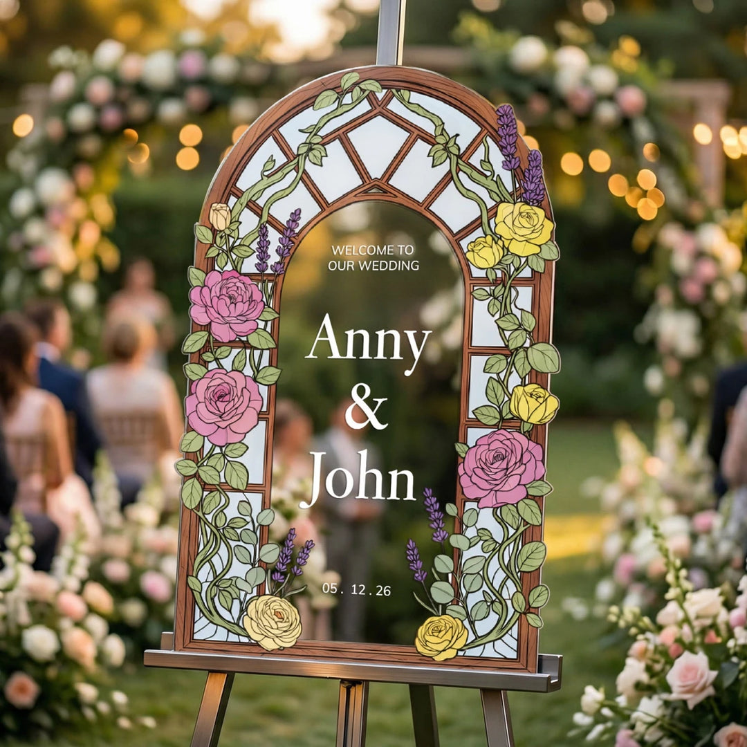 Red Roses Wedding Sign - SpeedyOrders