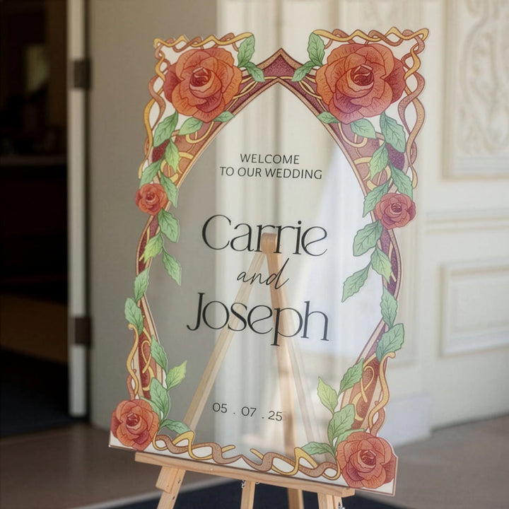 Red Roses Wedding Sign – SpeedyOrders