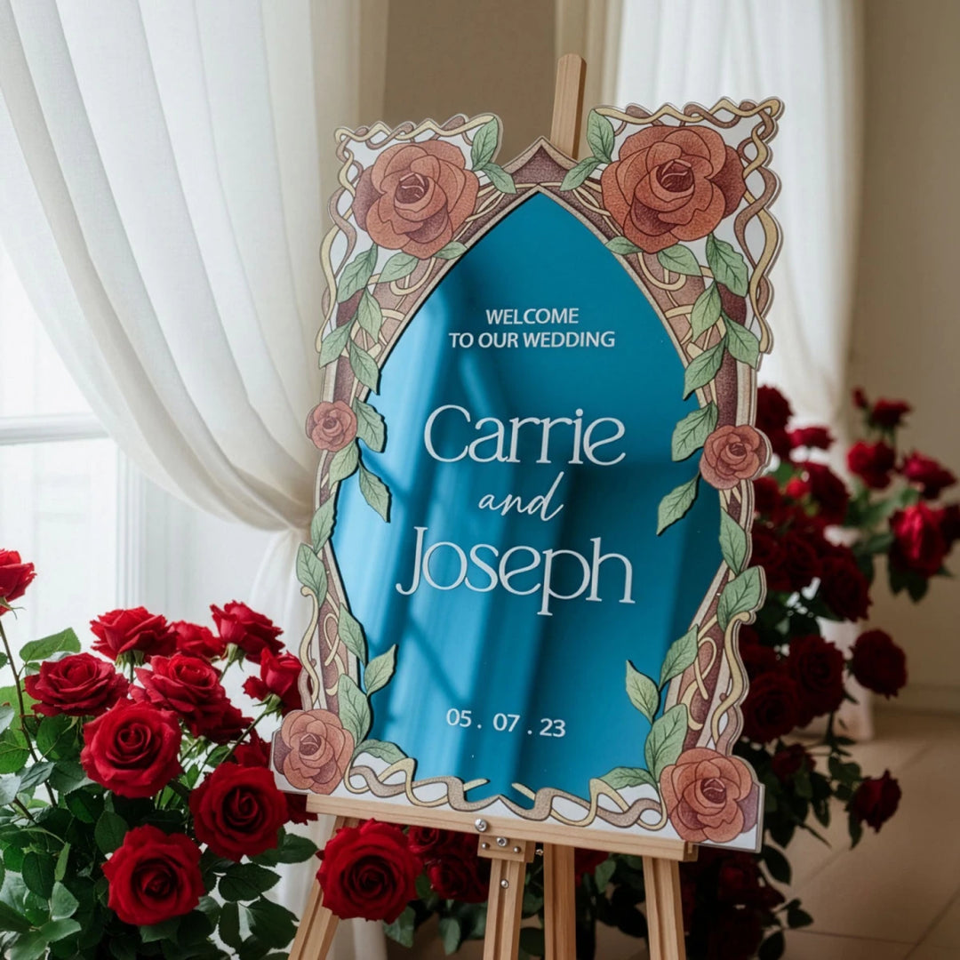 Red Roses Wedding Sign - SpeedyOrders