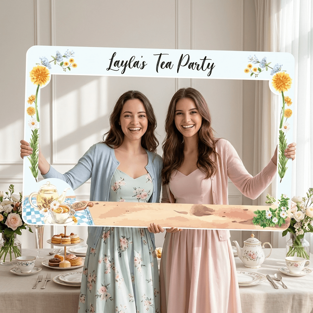 Refreshing Tea Party Photo Booth Frame - SpeedyOrders