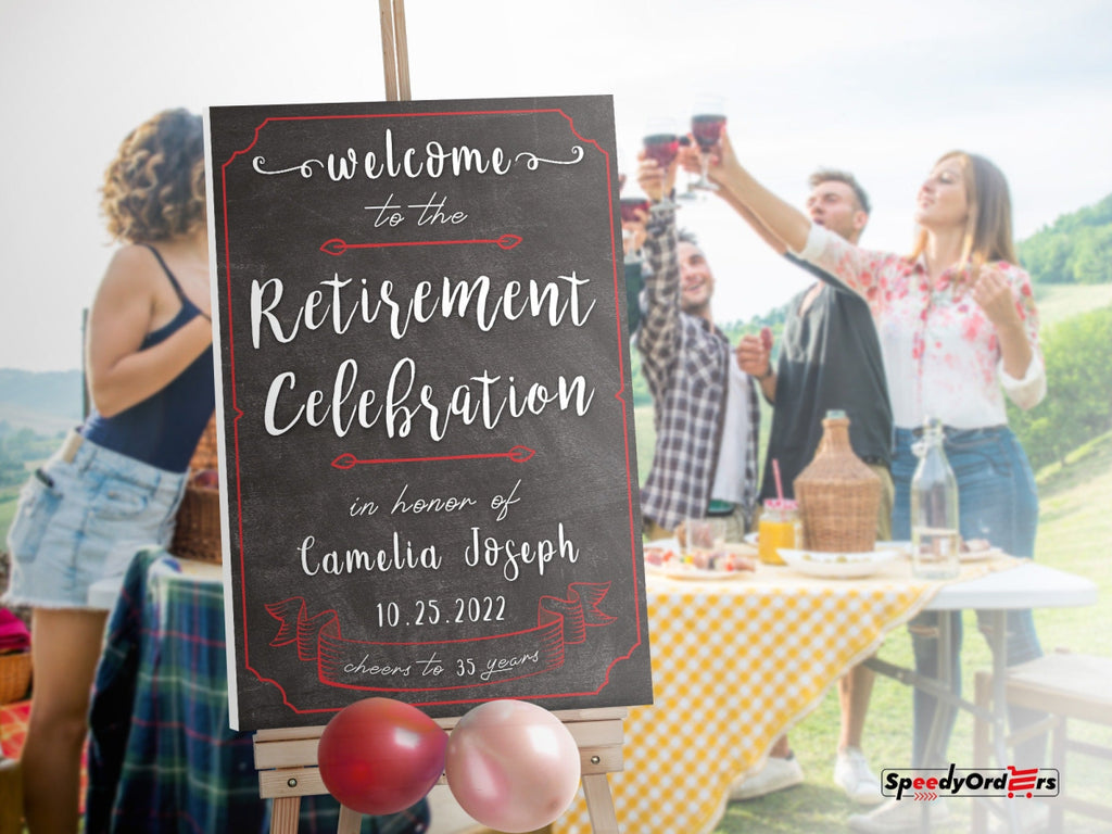 Retirement Party Welcome Sign - Retirement Celebration Banner - SpeedyOrders